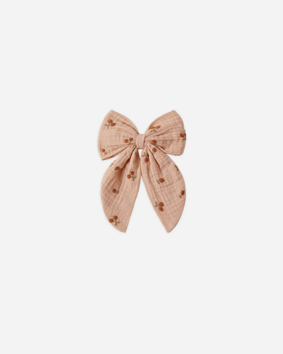 Oversized Bow - Cherry Embroidery
