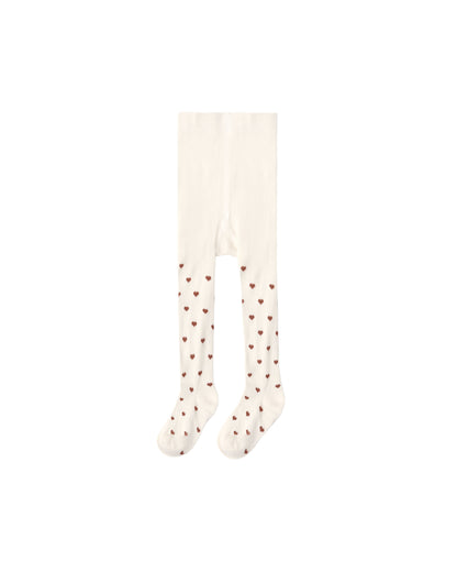 Ribbed Tights Mulberry Heart