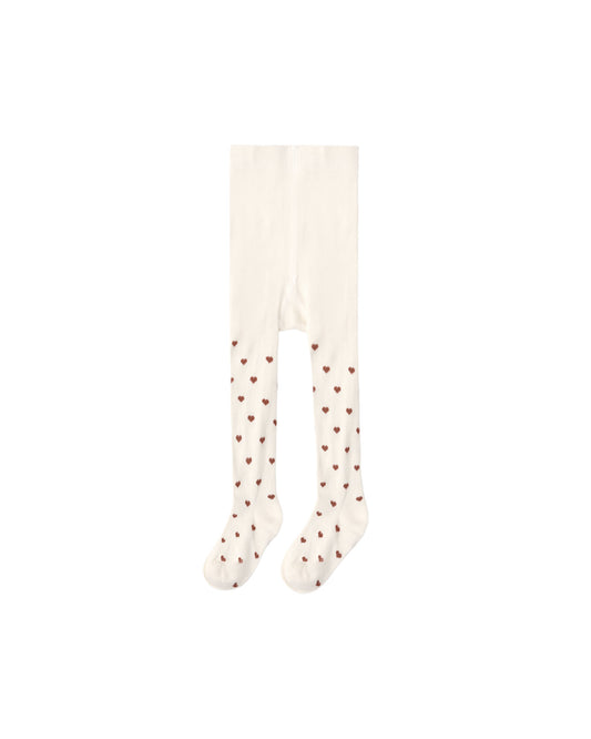 Ribbed Tights Mulberry Heart