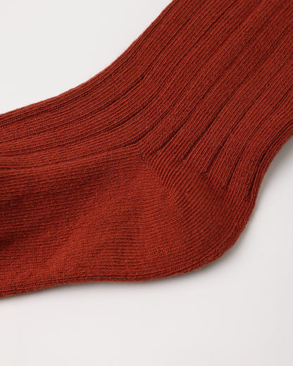 Rylee + Cru Ribbed Socks, 2-Pack Brick, Natural