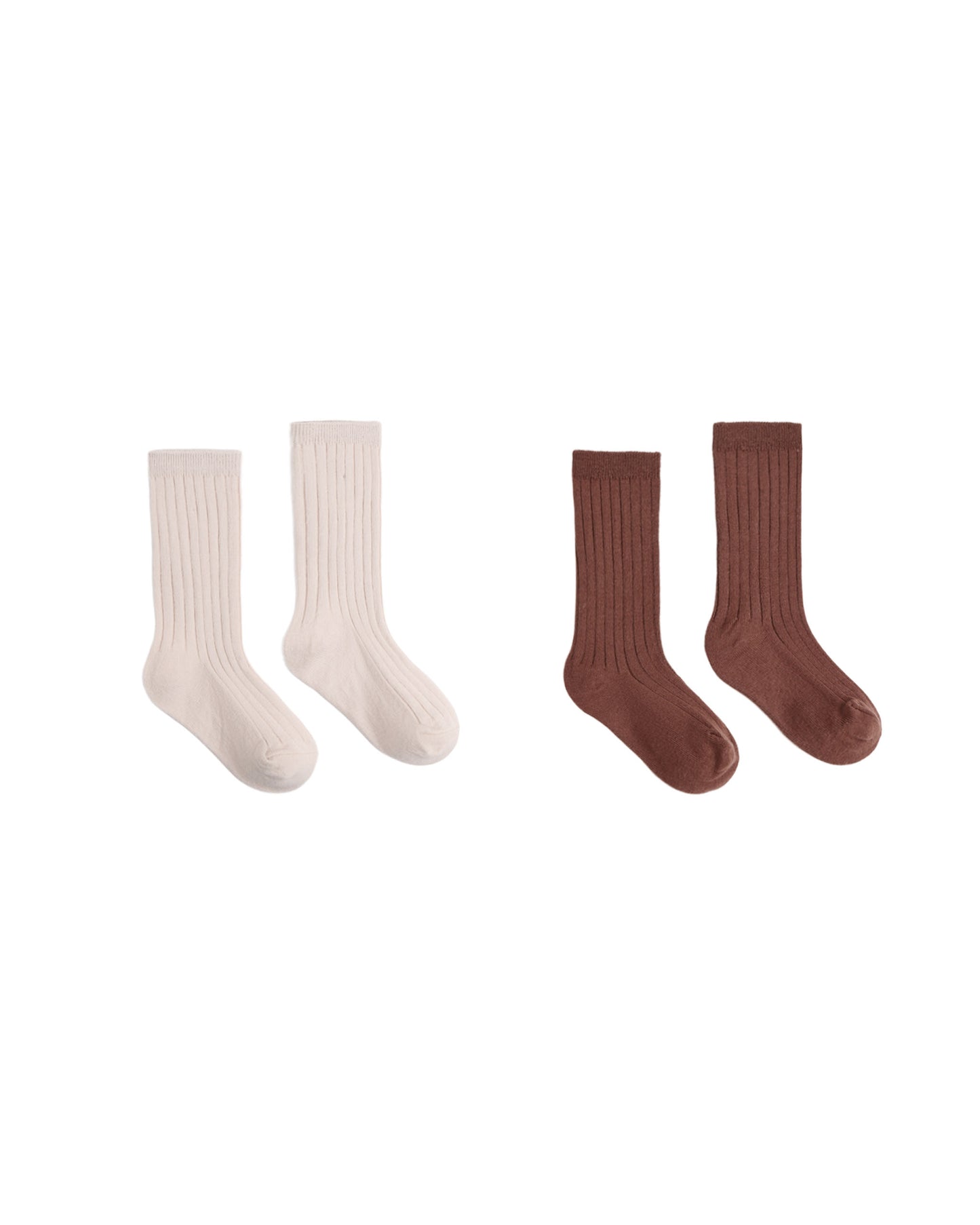 Ribbed Socks, 2-Pack Petal, Mulberry