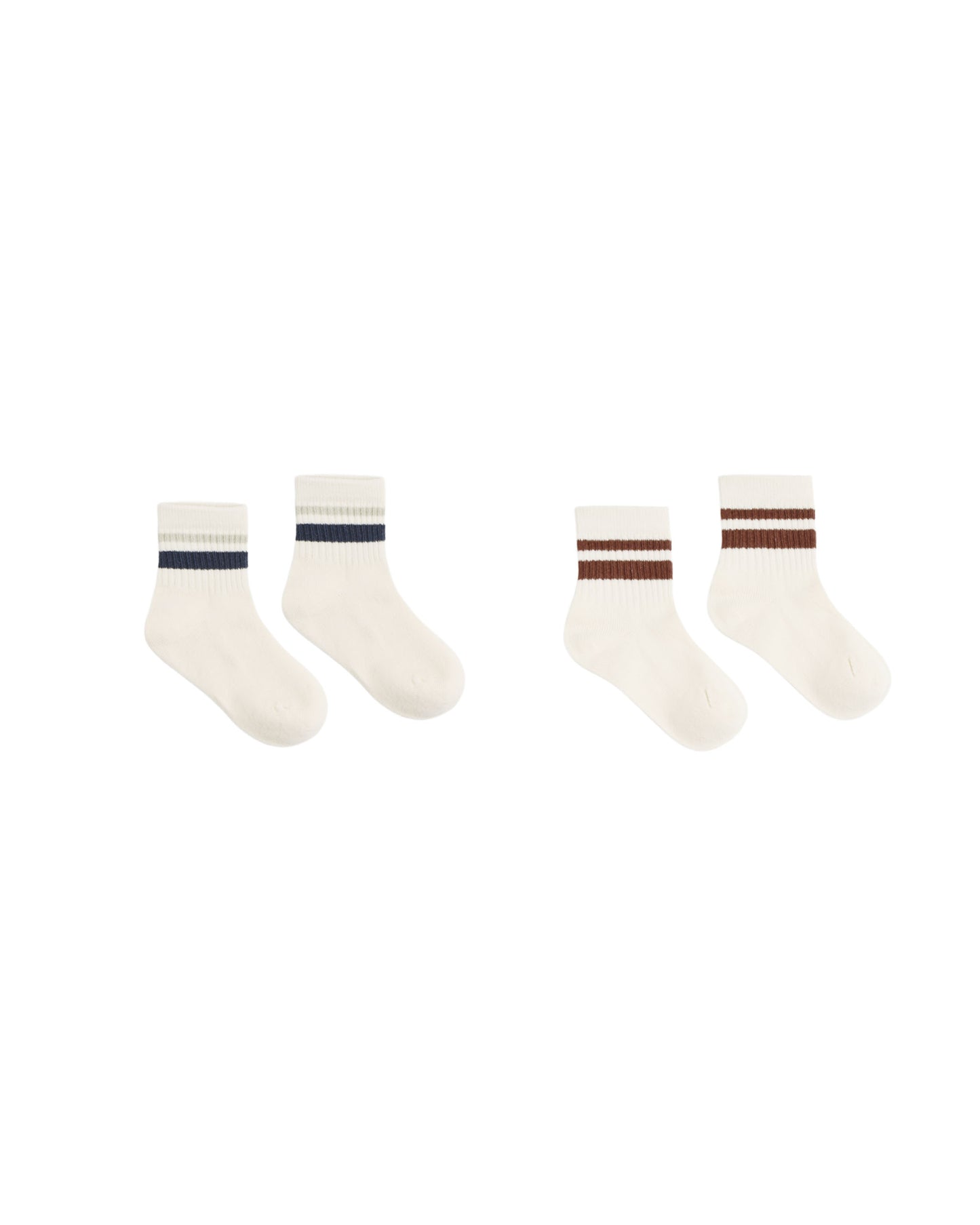 Stripe Socks, 2-Pack Fog, Mulberry