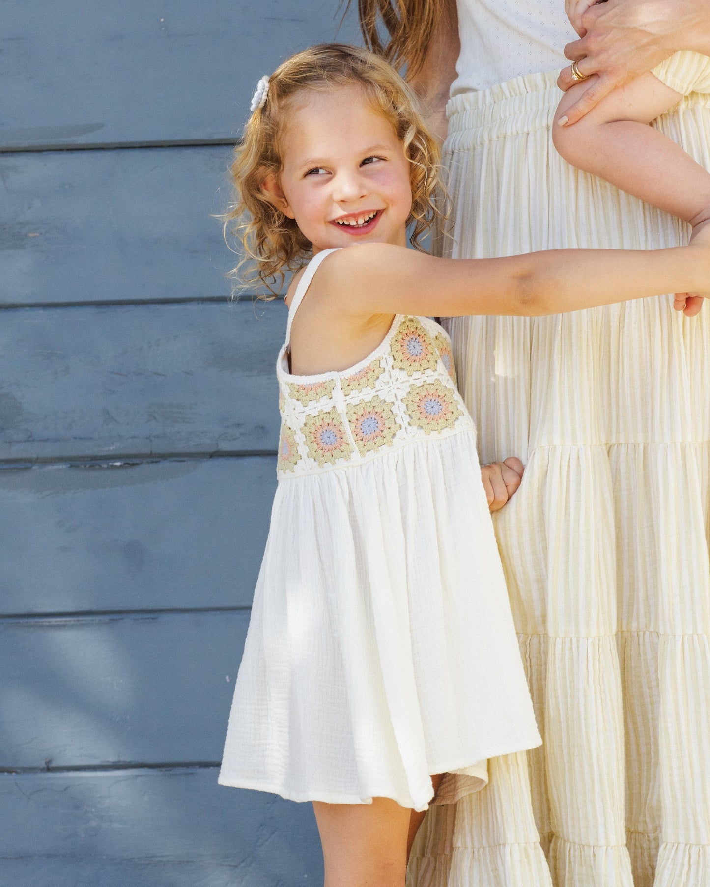 Crochet Sundress - Citron Daisy Check