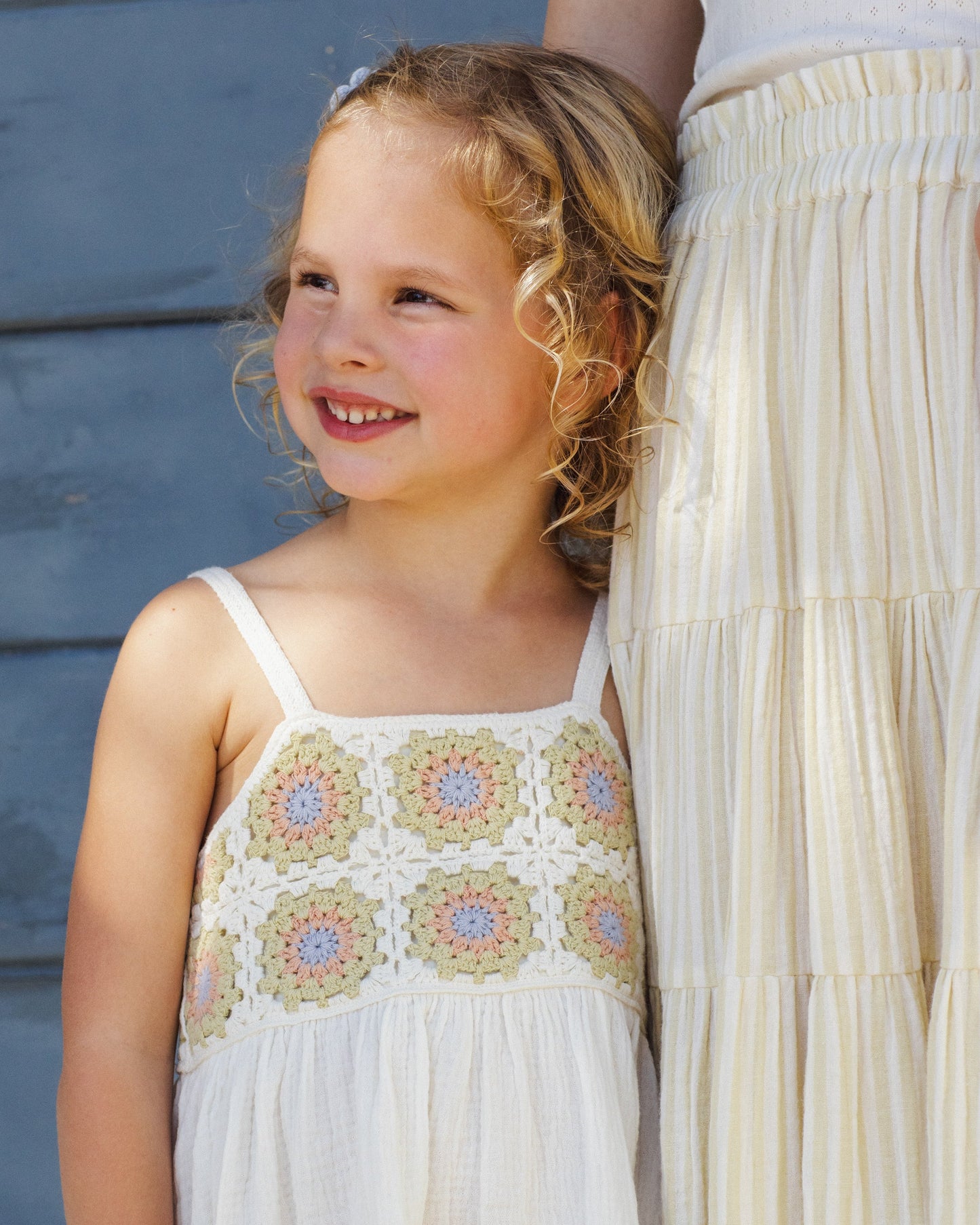 Crochet Sundress - Citron Daisy Check