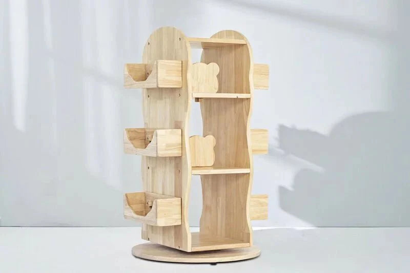 Mesasilla Solid Wood Rotating Bookshelf for Kids