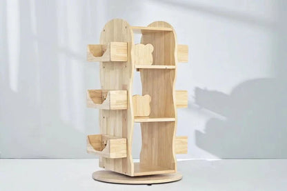 Mesasilla Solid Wood Rotating Bookshelf for Kids
