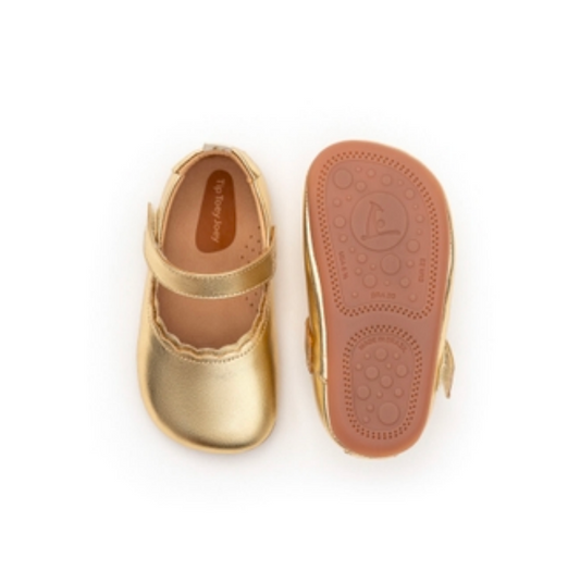Toddler Mary Janes Roundy - Metal Gold