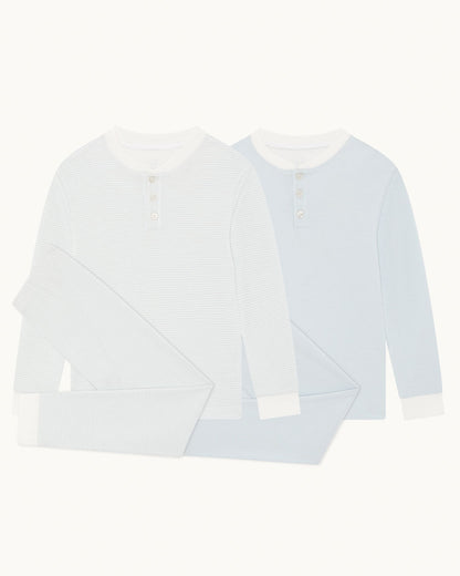 Derek Stripe Child Pyjama Two Piece Set - Blue
