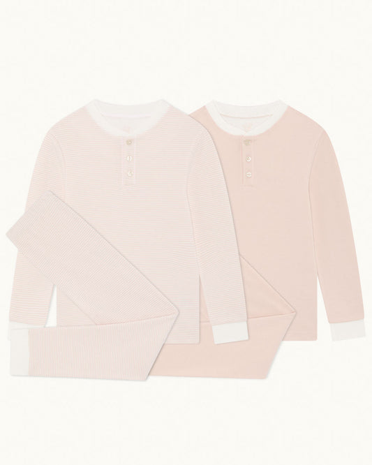 Derek Stripe Child Pyjama Two Piece Set - Pink