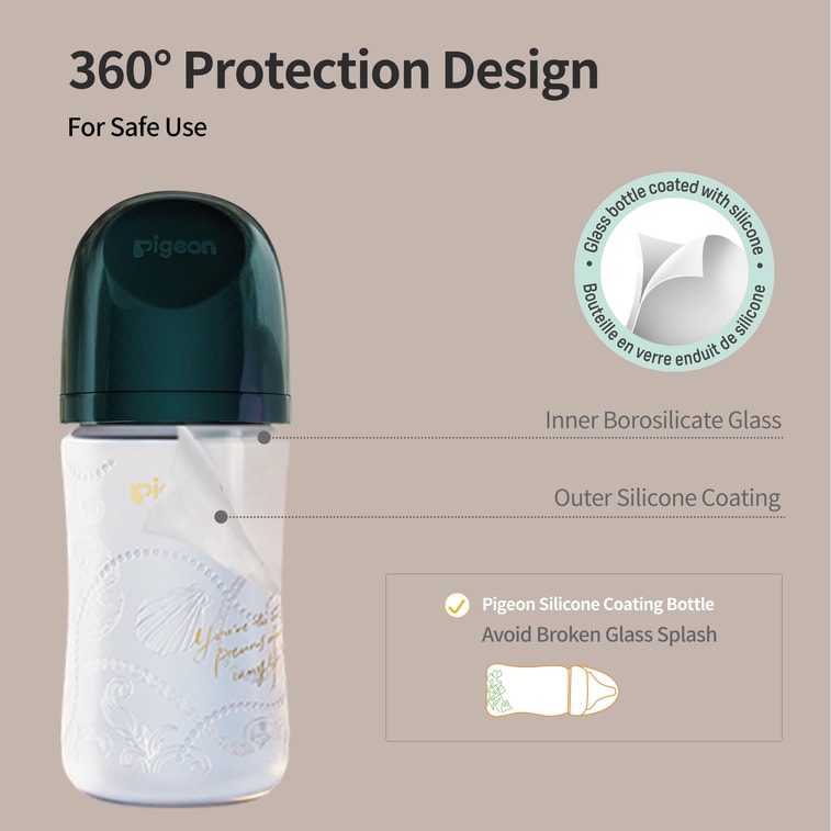 Newborn Premium Feeding Set (Silicone Coated Glass Baby Bottles & Nipples)