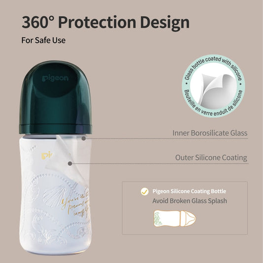 Newborn Premium Feeding Set (Silicone Coated Glass Baby Bottles & Nipples)