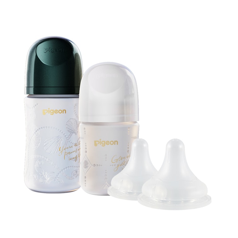 Newborn Premium Feeding Set (Silicone Coated Glass Baby Bottles & Nipples)