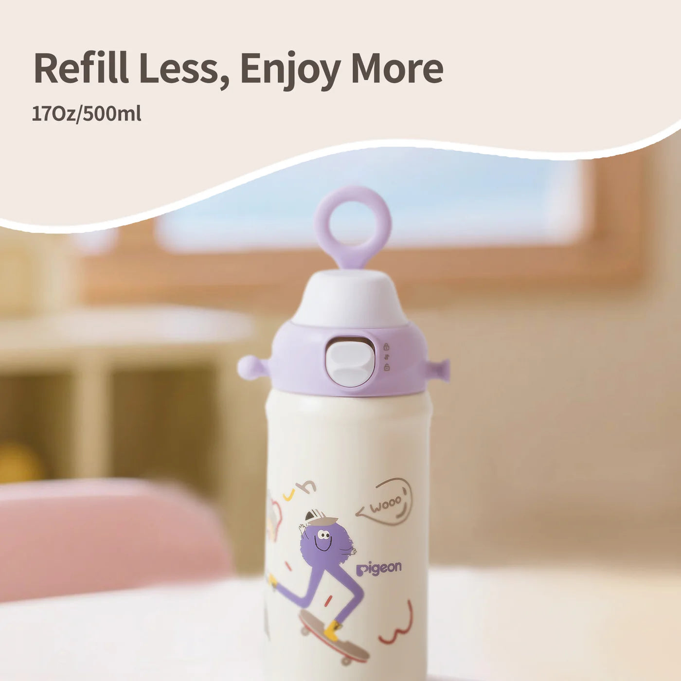 Stainless Steel Kids Insulated Water Bottle - Purple 500ML