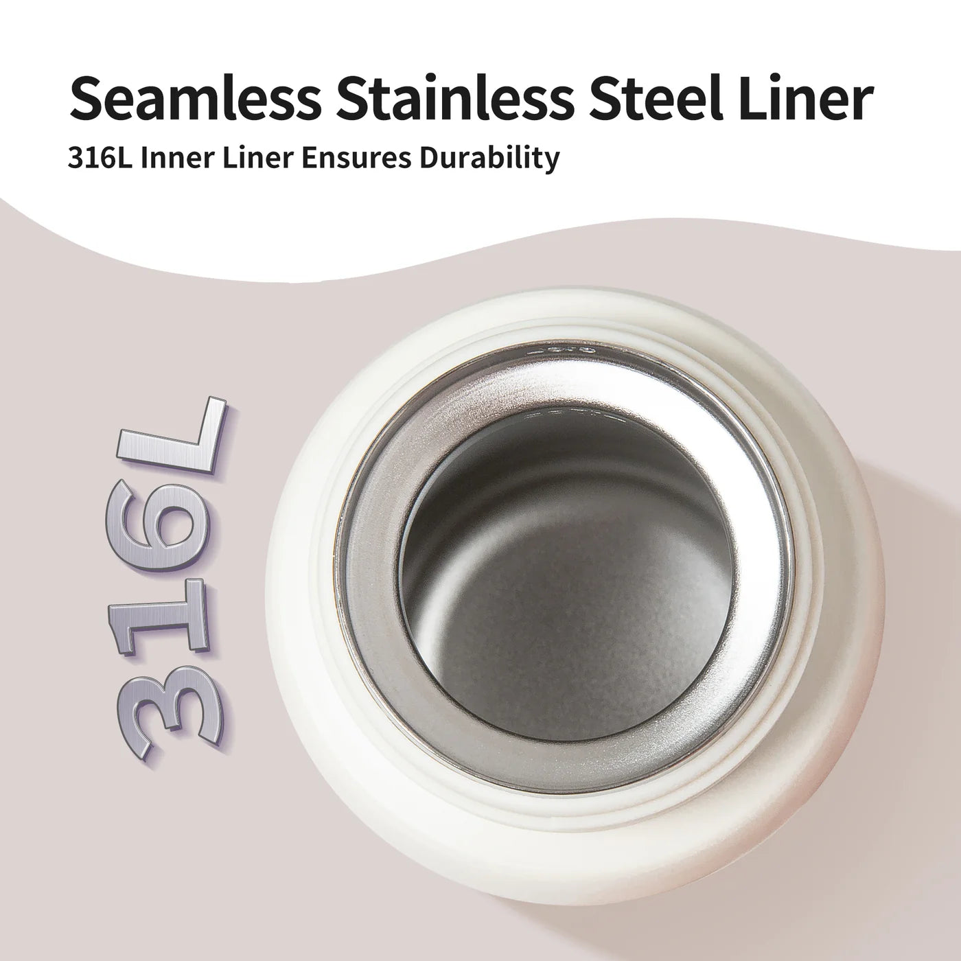 Stainless Steel Kids Insulated Water Bottle - Vanilla 500ML