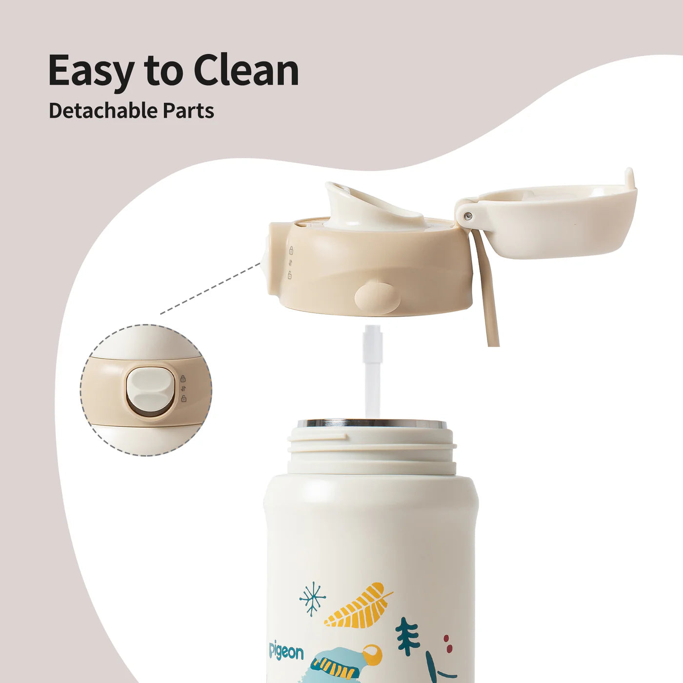 Stainless Steel Kids Insulated Water Bottle - Vanilla 500ML