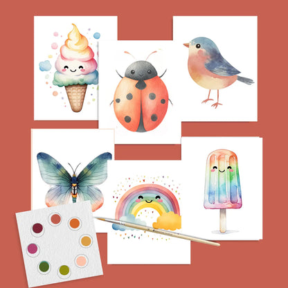 Summer Fun Watercolor Postcard Kit