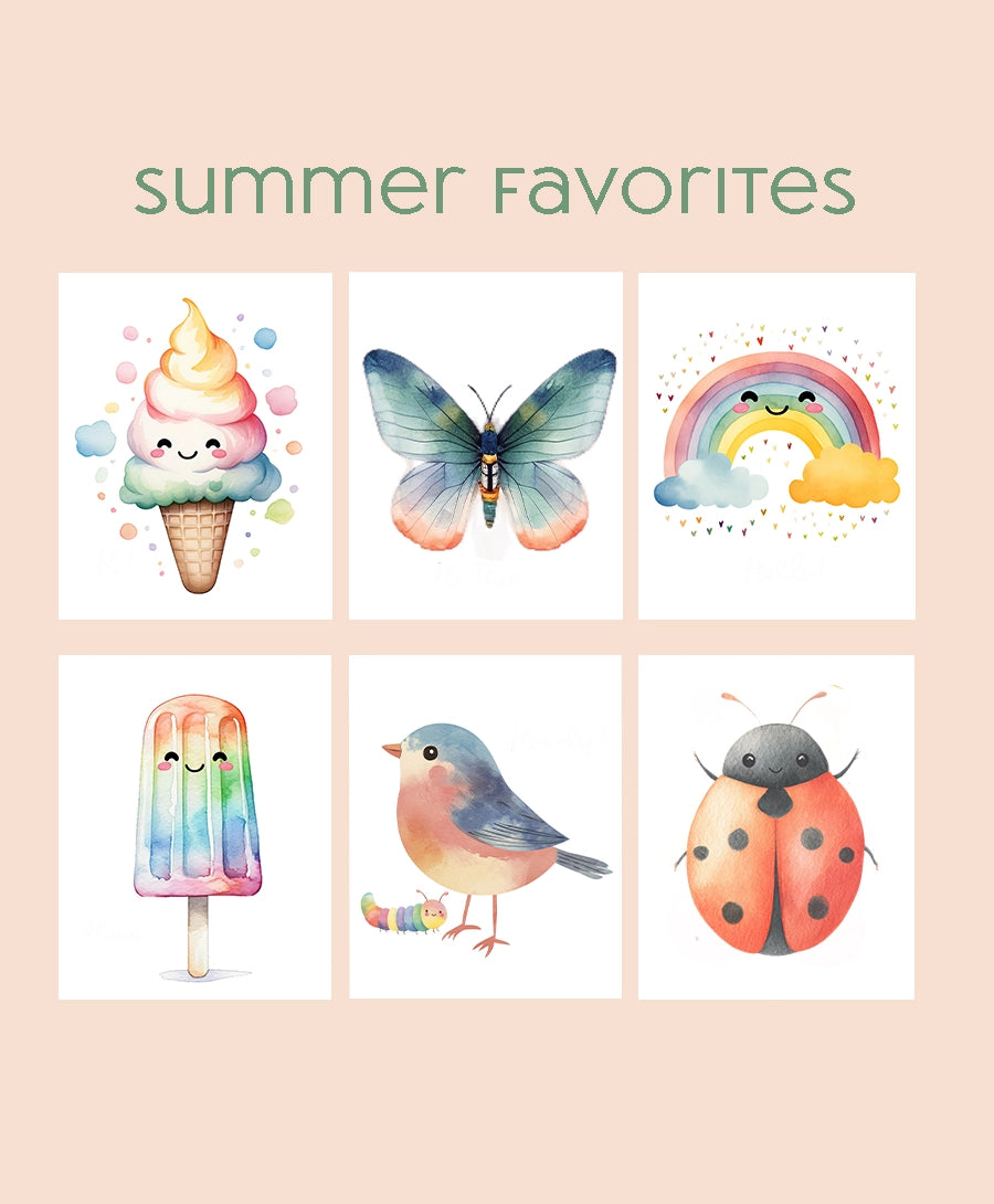 Summer Fun Watercolor Postcard Kit