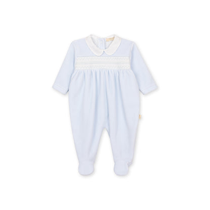 Timeless Velour Footie - Blue