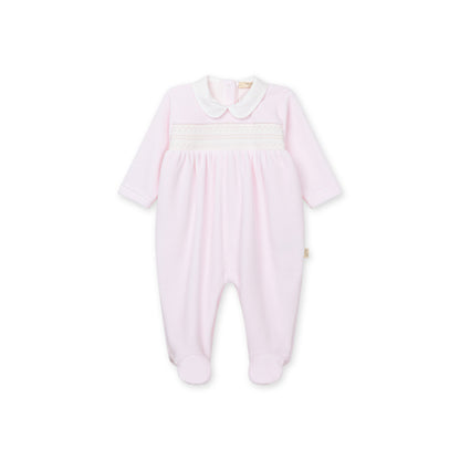 Timeless Velour Footie - Pink