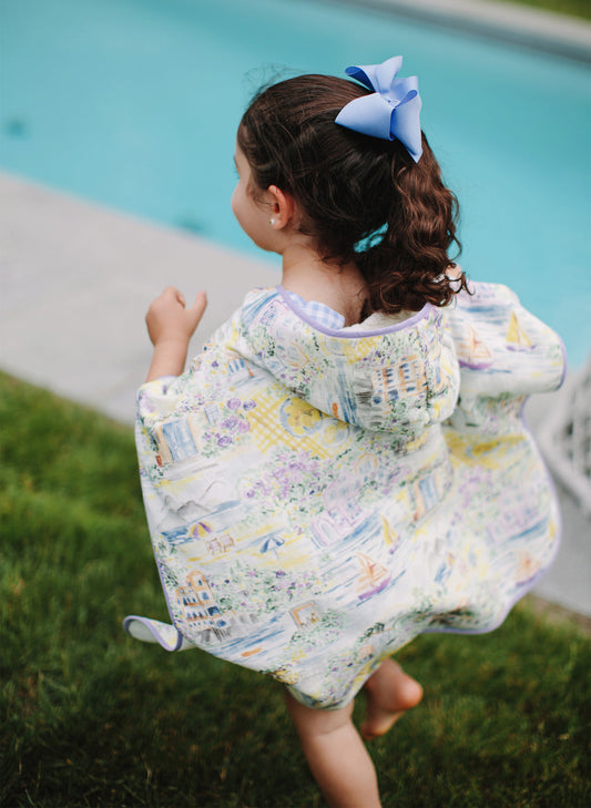 Children's Organic Swim Poncho - Limoncello