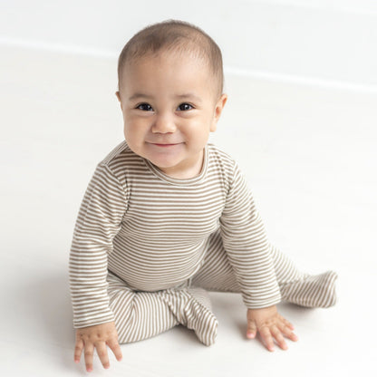 TANE Organics Petite Stripe Footie with Back Closure
