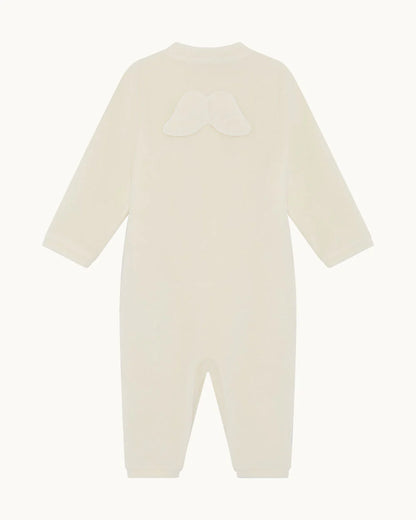 VELOUR ANGEL WING FOOTLESS SLEEPSUIT