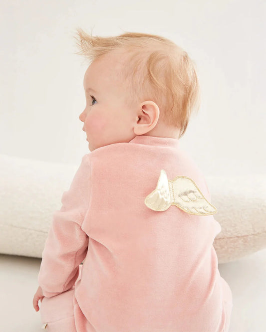 VELOUR GOLD ANGEL WING SLEEPSUIT