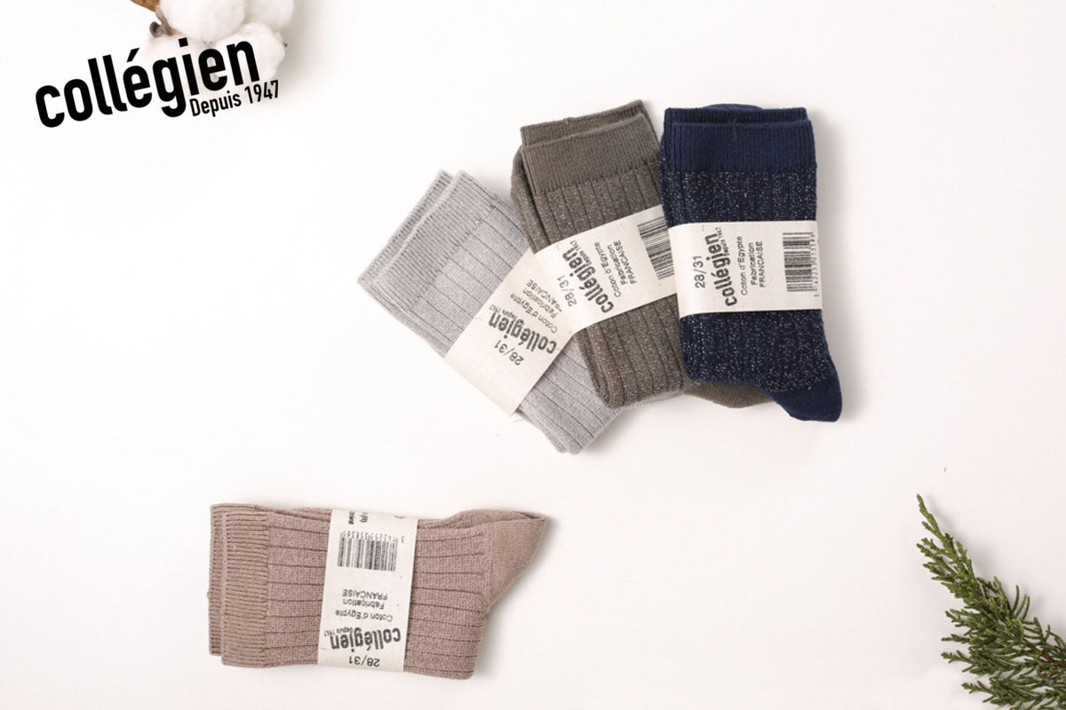 Collegien Victoire - Glitter Ribbed Crew Socks
