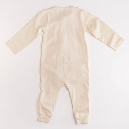 Pima Embroidered Footless Sleeper in Goose