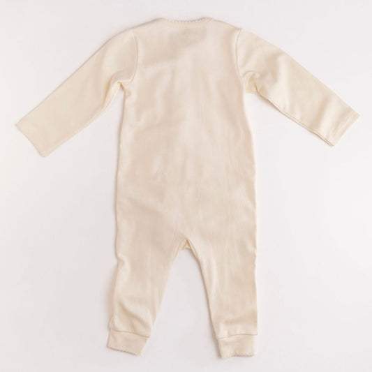 Pima Embroidered Footless Sleeper in Goose
