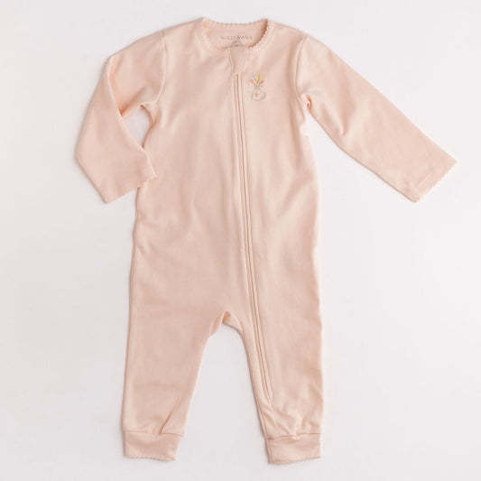 Pima Embroidered Footless Sleeper in Watering Can