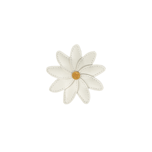 Zaza Fields Hairclip | Daisy | Off White Leather