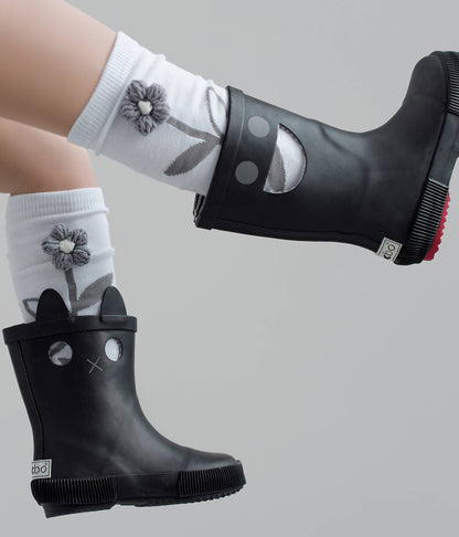 WISTITI Kids Rain Boots, Eco Rubber - Black
