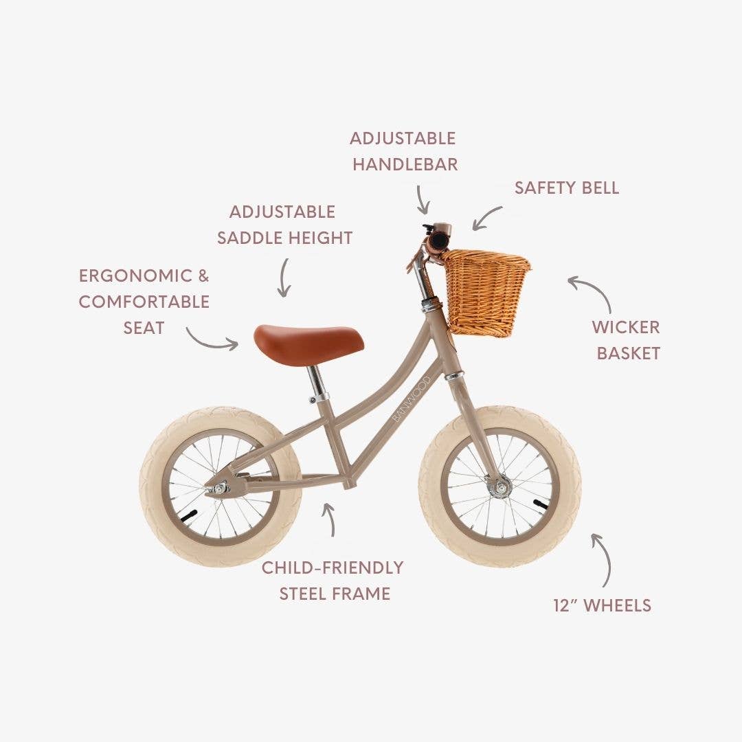 BANWOOD BALANCE BIKE 12" FIRST GO VINTAGE - BEIGE