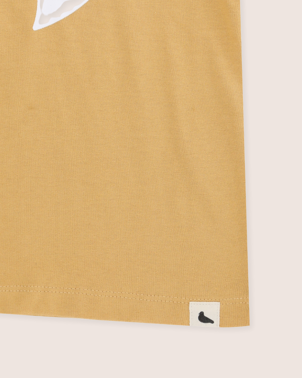 Bird Motif Print T-Shirt: Golden / 2-3 Years