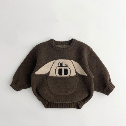 Annie & Charles® animal knitted sweater: Beige bear