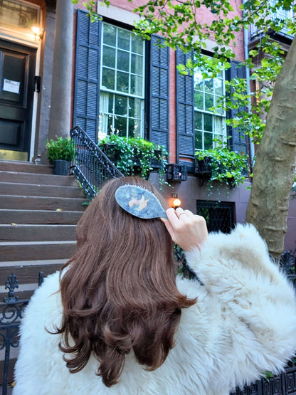 Hand-painted Celestial Moon Amazing Hair Day Brush | Eco-Friendly