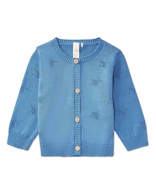 Star Cardigan: Blue Indigo / 12 Months