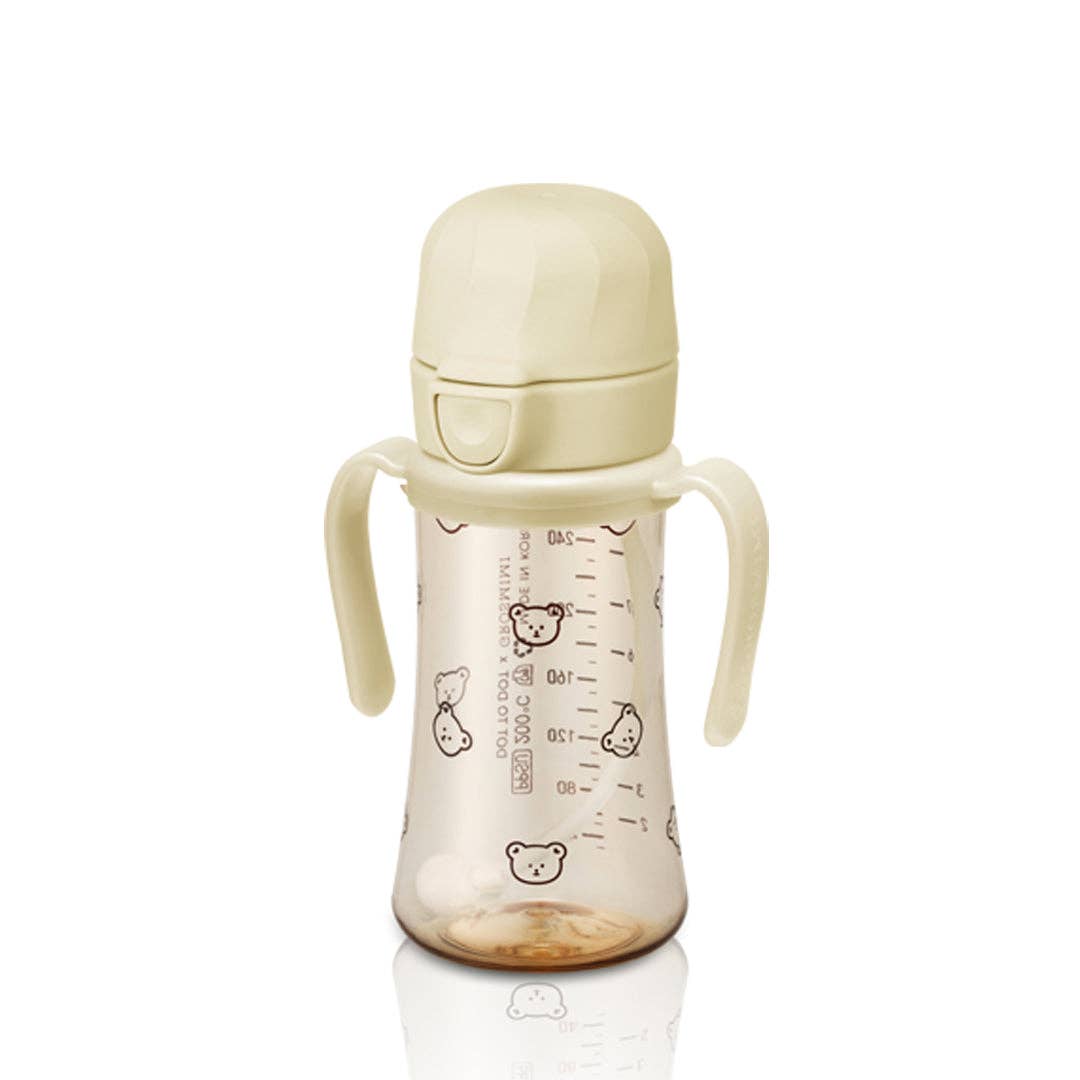 Grosmimi PPSU Straw Cup with Flip Top & Weight - 10oz (300ml
