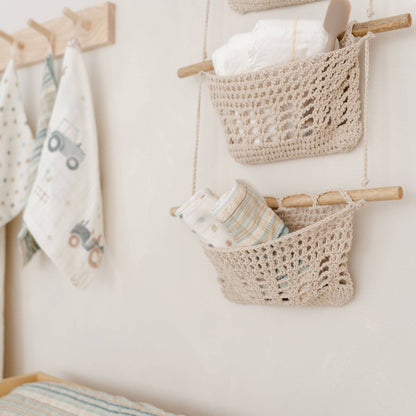 Charlie Farmhouse 3 Tier Toy Hanging Wall Storage