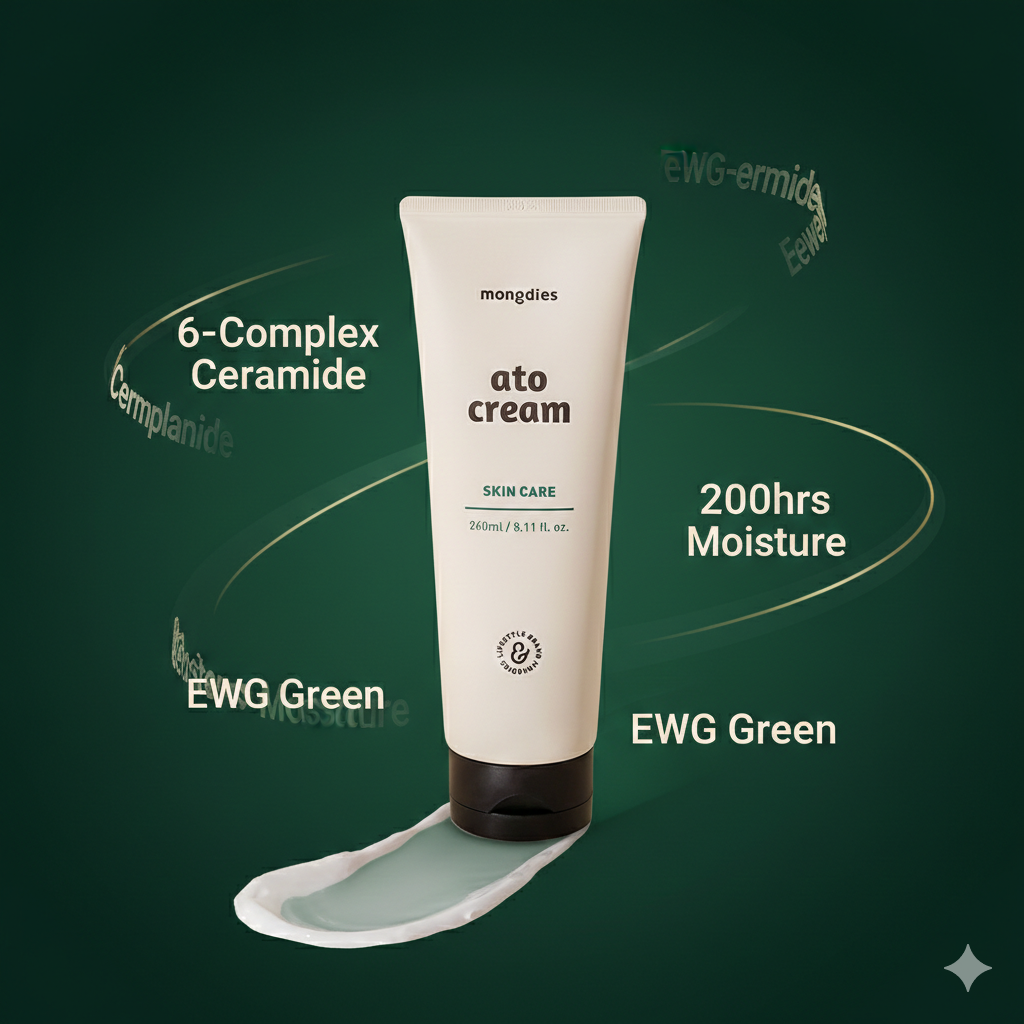 Mongdies Baby Ato Cream 240ml | 200-Hour Moisture Lock | 6 Ceramides | For Delicate Newborn Skin