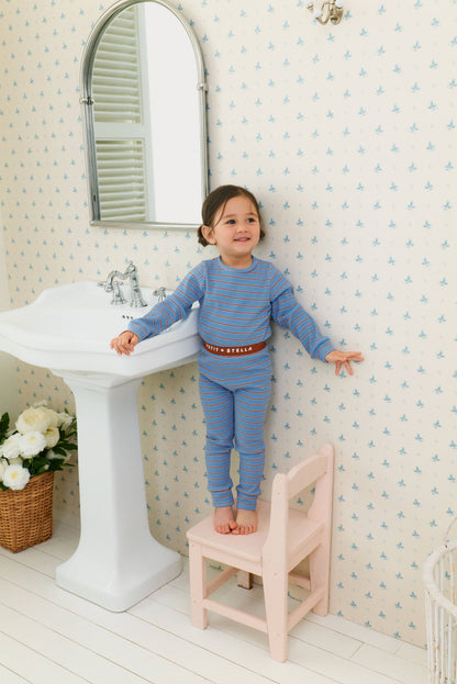Blue Cocoa Nights Pajama Set: S