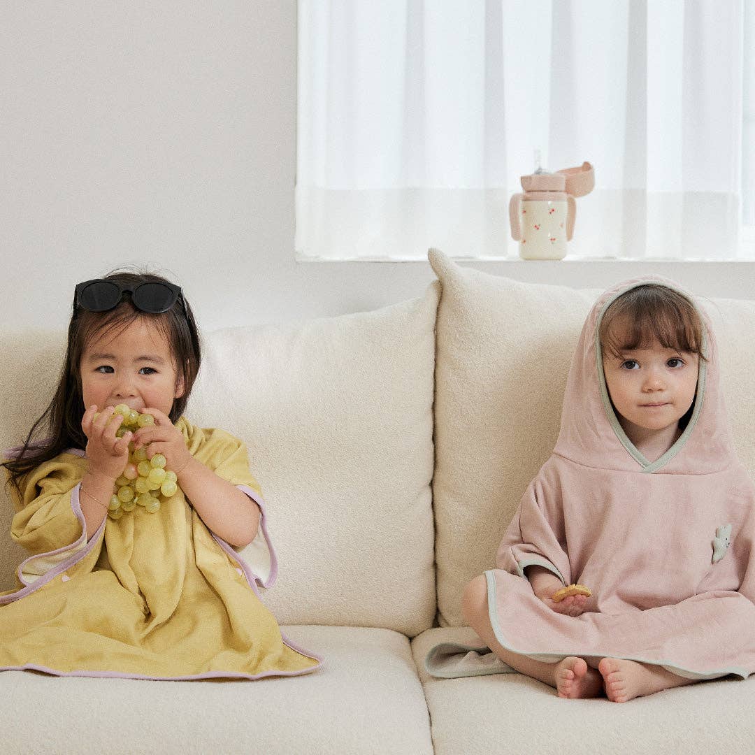BambooBebe Jungle Cozy Hooded Poncho Towel: Flower Mustard