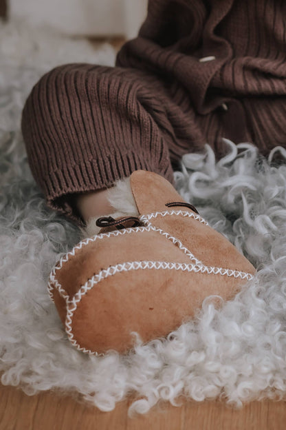 Annie & Charles® Lambskin Baby Shoes: Beige / Small