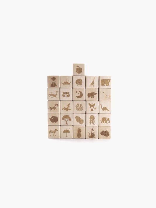 English Alphabet Block Set of Cubes for Children Wooden Toys