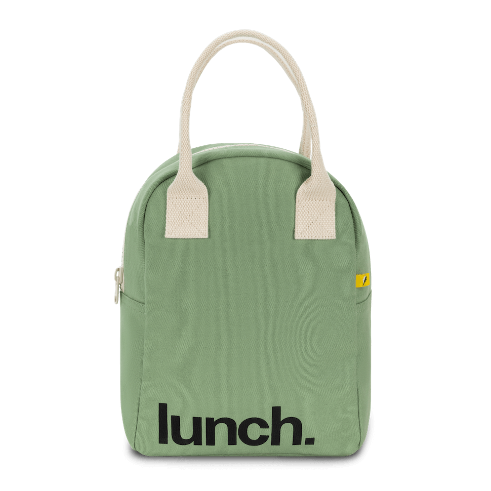 Zipper Lunch Bag - ‘Lunch’ Moss