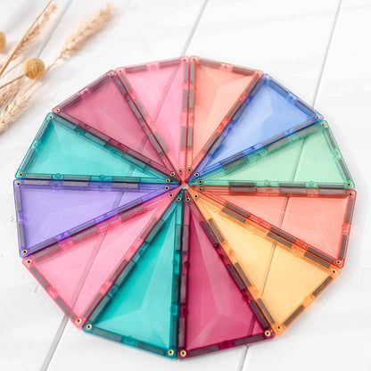 CONNETIX Magnetic Tiles Pastel Creative Pack, 120 Pieces