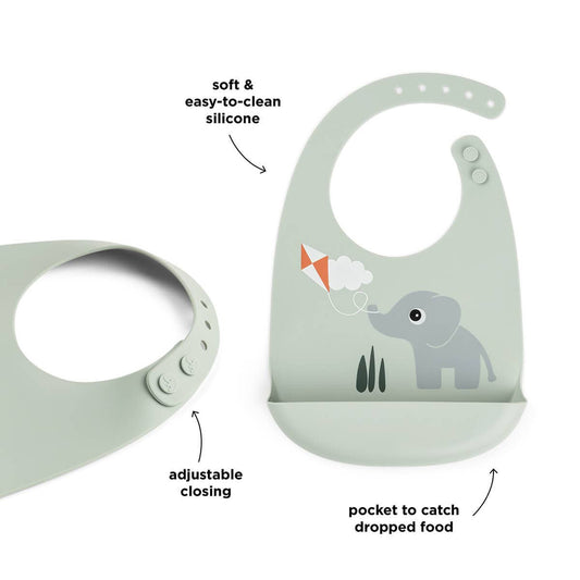 Silicone bib Playground Green
