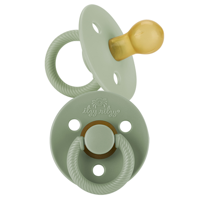 Itzy Soother™ Natural Rubber Paci Sets: Glow - Buttercream + Pistachio 6-18 M