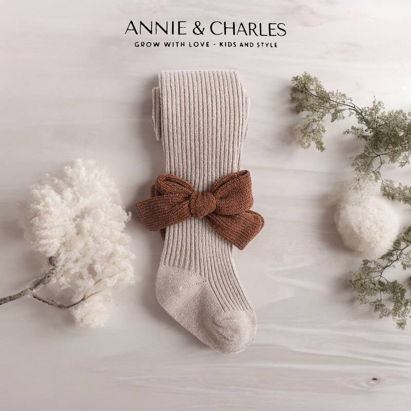 Annie & Charles® RIB TIGHTS WITH STITCH FINIA: Beige